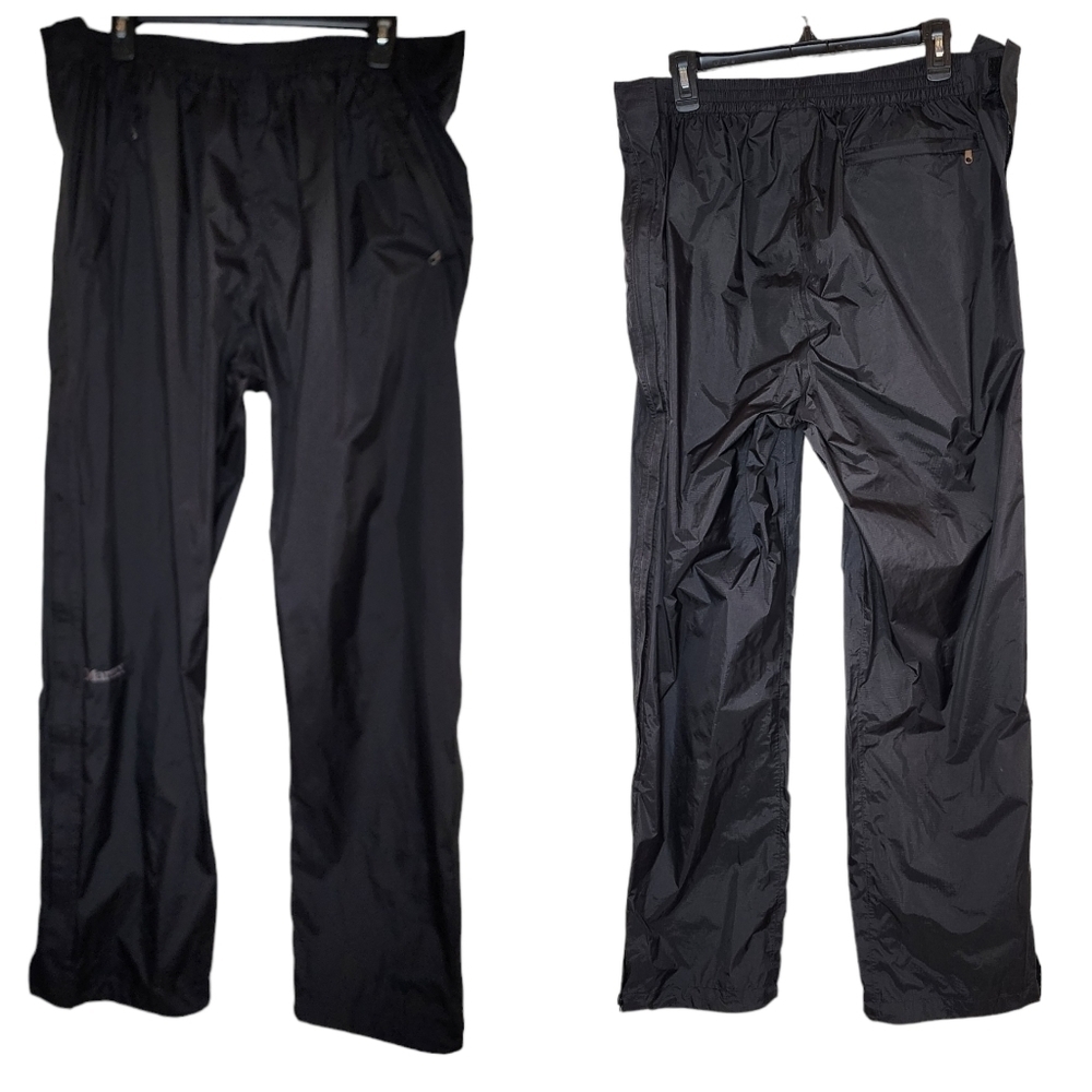 Marmot Black Full Zip Sides Precip Eco Outdoor Pants. Men's size XL.  31" inseam